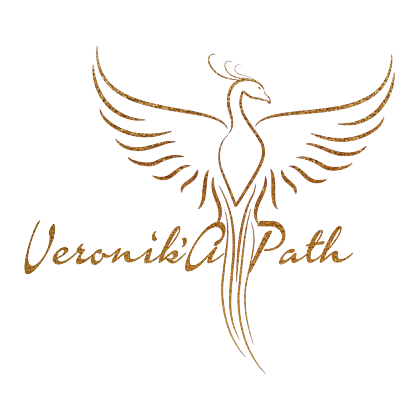 Veronika Path logo with golden phoenix symbol representing transformation and personal growth. Logo Veronika Path avec un phénix doré symbolisant la transformation et l’évolution personnelle
