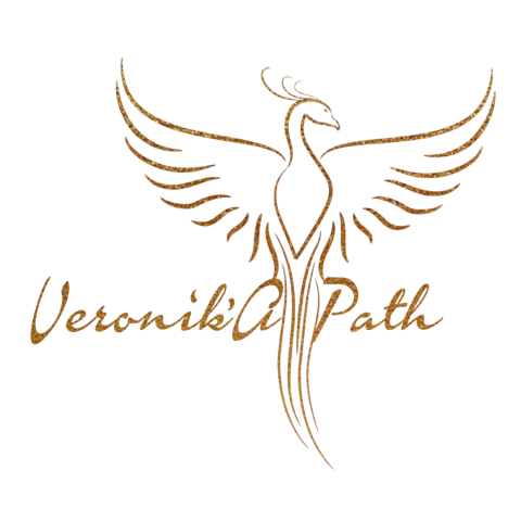 Veronika Path logo with golden phoenix symbol representing transformation and personal growth. Logo Veronika Path avec un phénix doré symbolisant la transformation et l’évolution personnelle